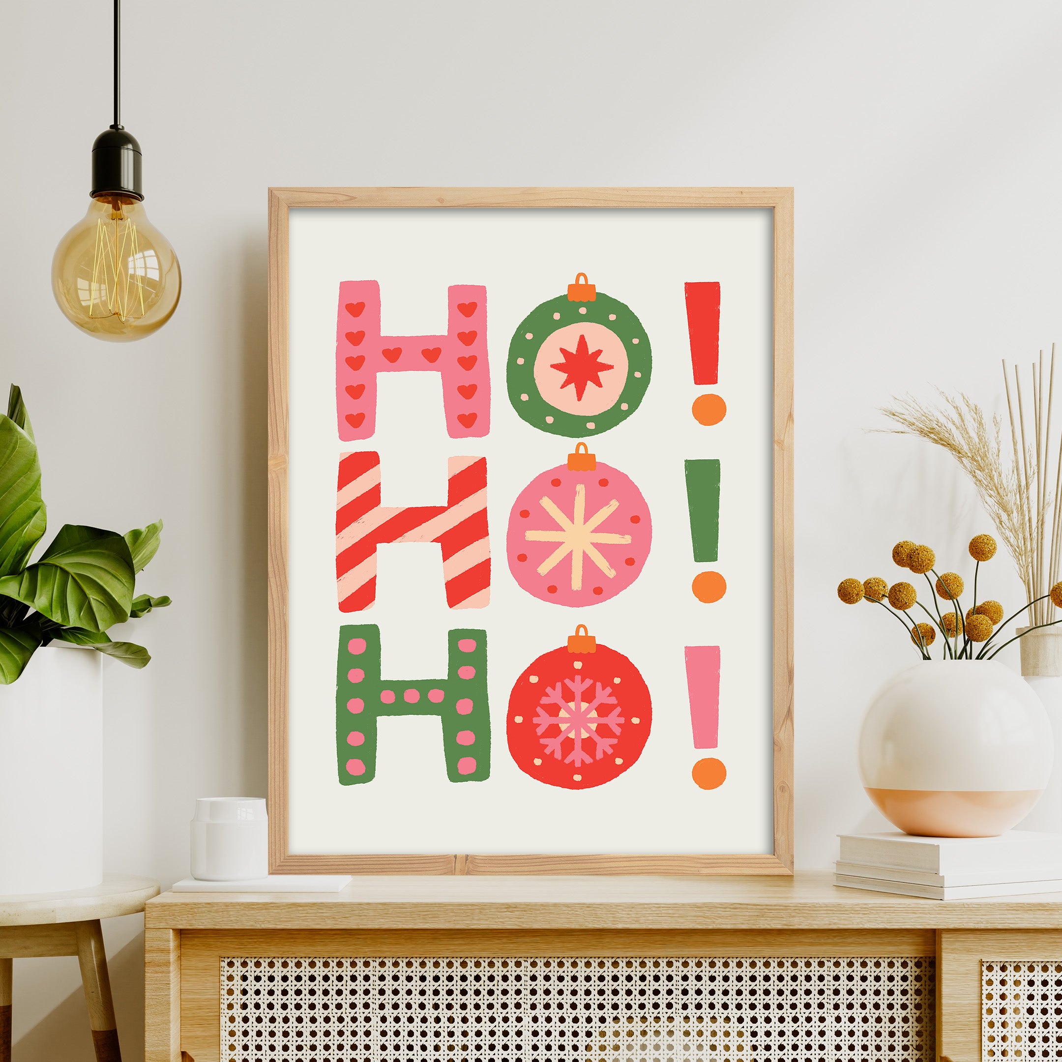 HoHoHo Yılbaşı Temalı Poster Tablo