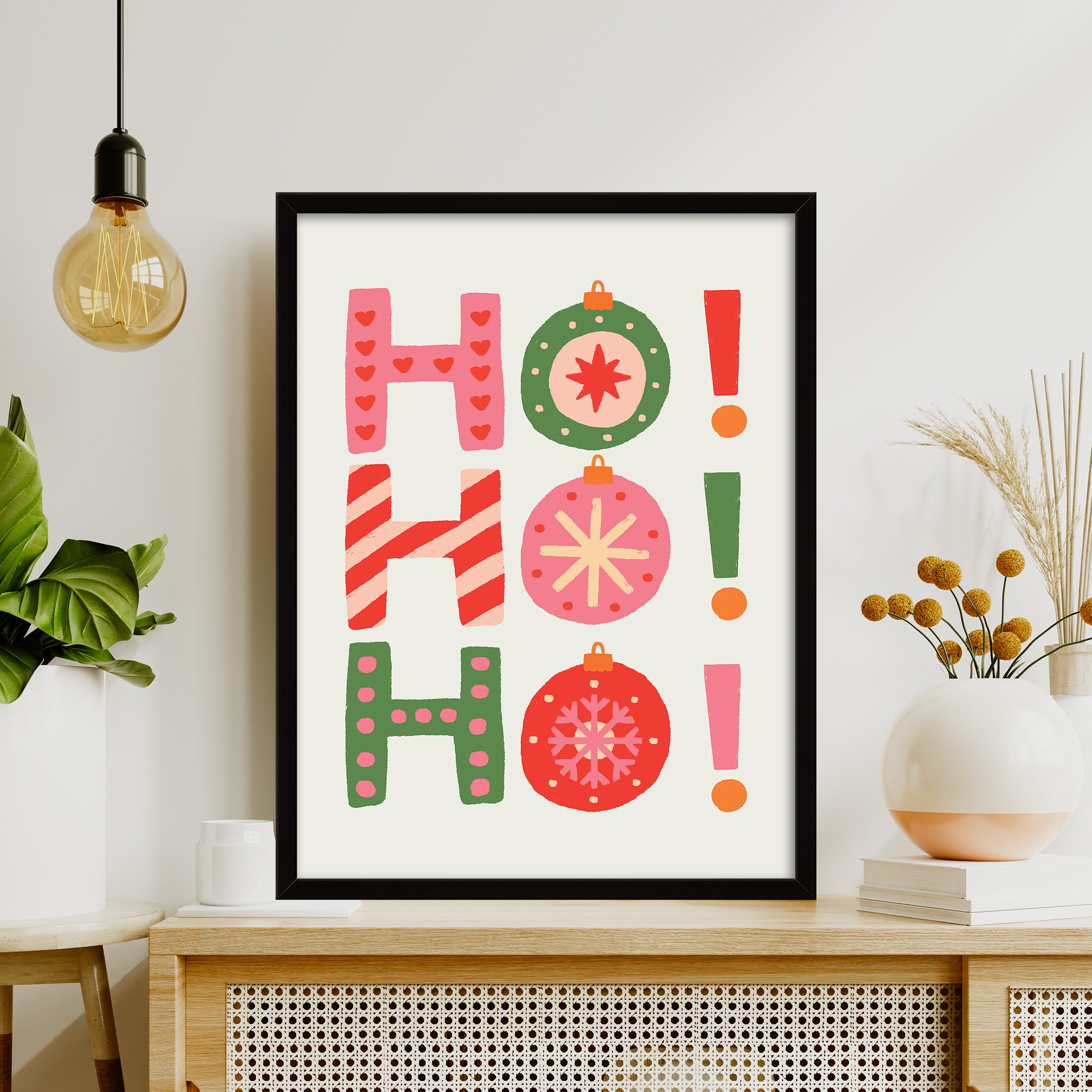 HoHoHo Yılbaşı Temalı Poster Tablo