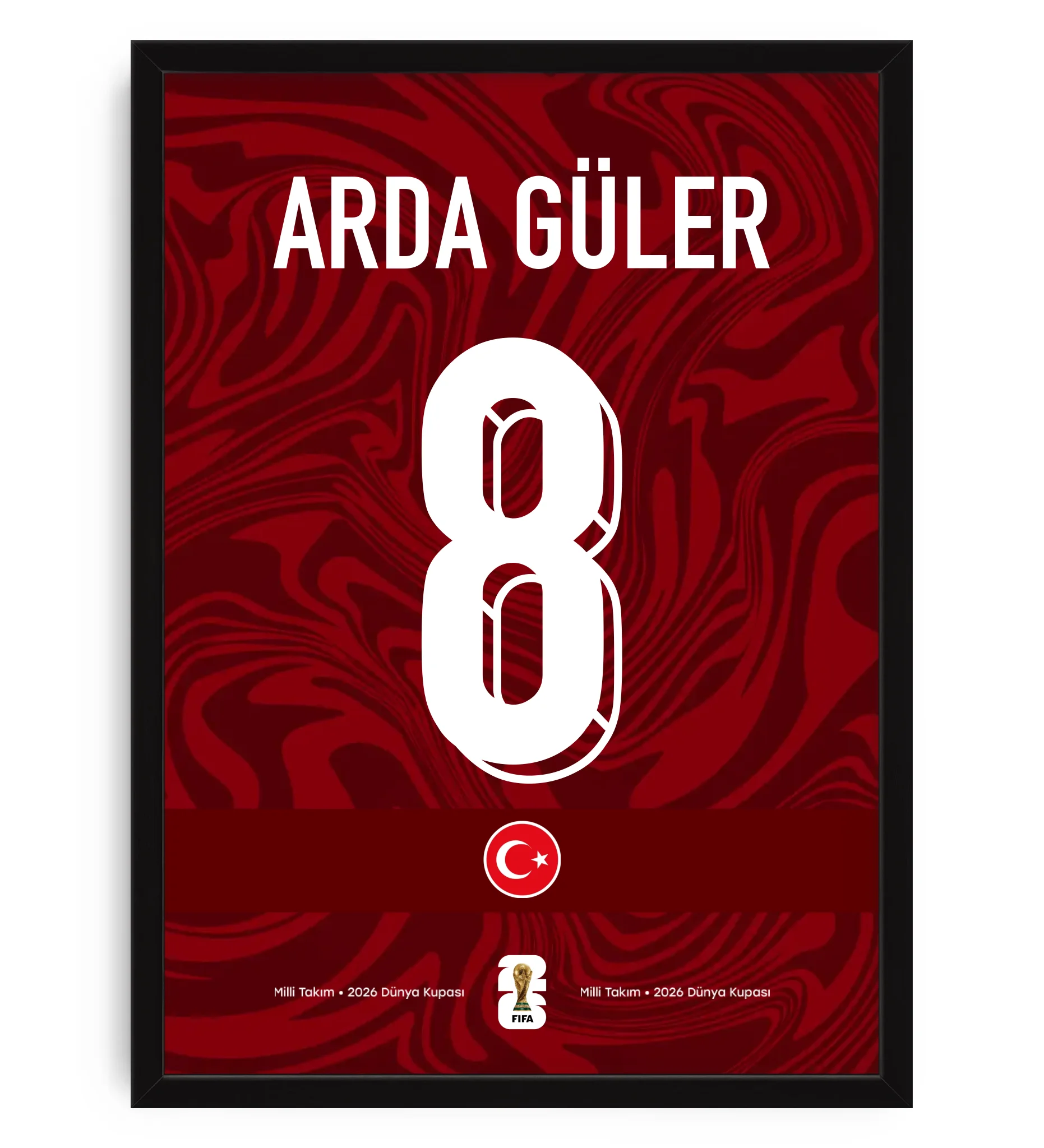 Türkiye Milli Takım Forma Arkası İsimli Numaralı Poster Tablo
