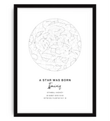 Kişiye Özel Yıldız Doğum Haritası Poster Tablo