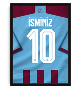 Bordo Mavi Forma Arkası İsimli Numaralı Taraftar Poster Tablo
