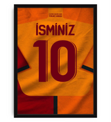 Sarı Kırmızı Forma Arkası İsimli Numaralı Taraftar Poster Tablo