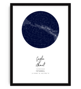 Sevgilinle Tanıştığınız Günün Yıldız Haritası Poster Tablo