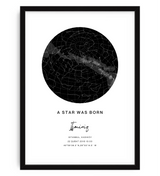Doğum Gününe Özel Klasik Yıldız Haritası Poster Tablo
