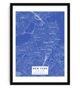Blueprint Sokak Haritası Poster Tablo