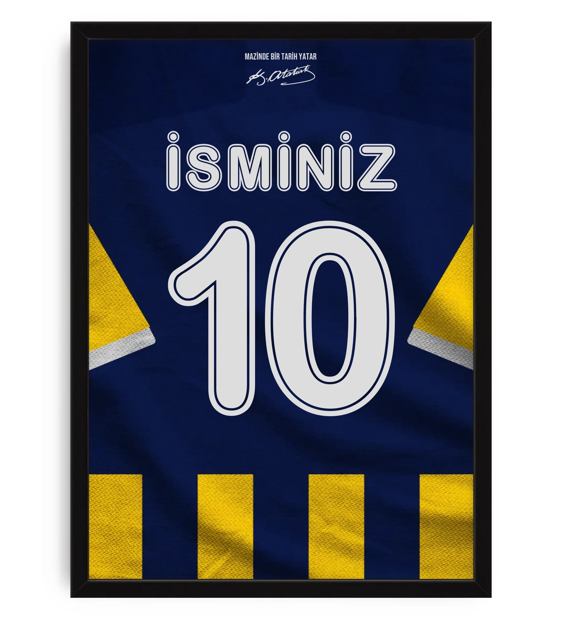Sarı Lacivert Forma Arkası İsimli Numaralı Taraftar Poster Tablo