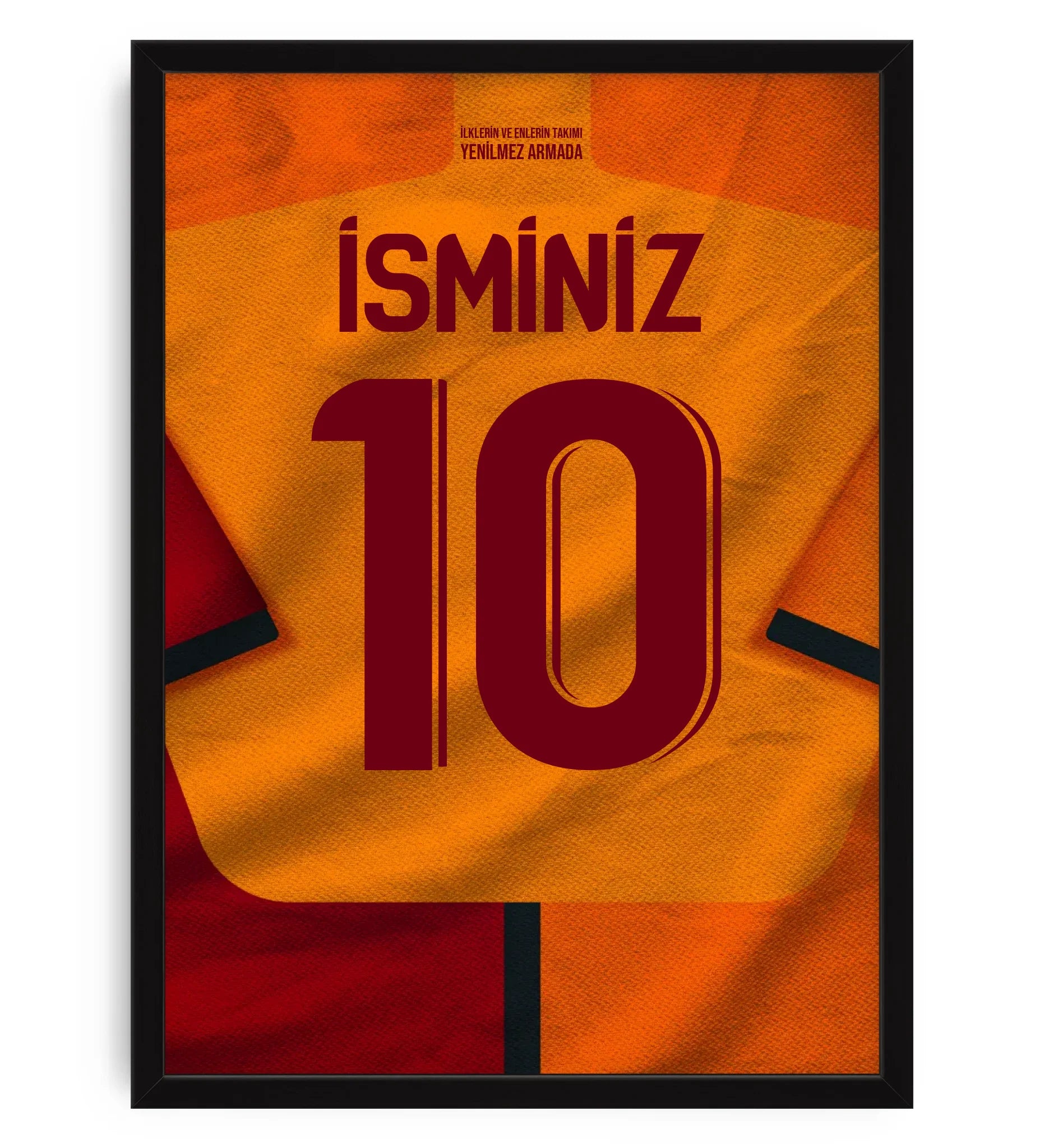 Sarı Kırmızı Forma Arkası İsimli Numaralı Taraftar Poster Tablo