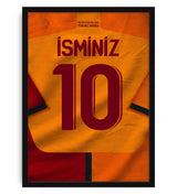 Sarı Kırmızı Forma Arkası İsimli Numaralı Taraftar Poster Tablo