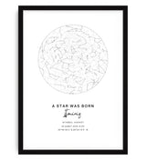 Kişiye Özel Yıldız Doğum Haritası Poster Tablo