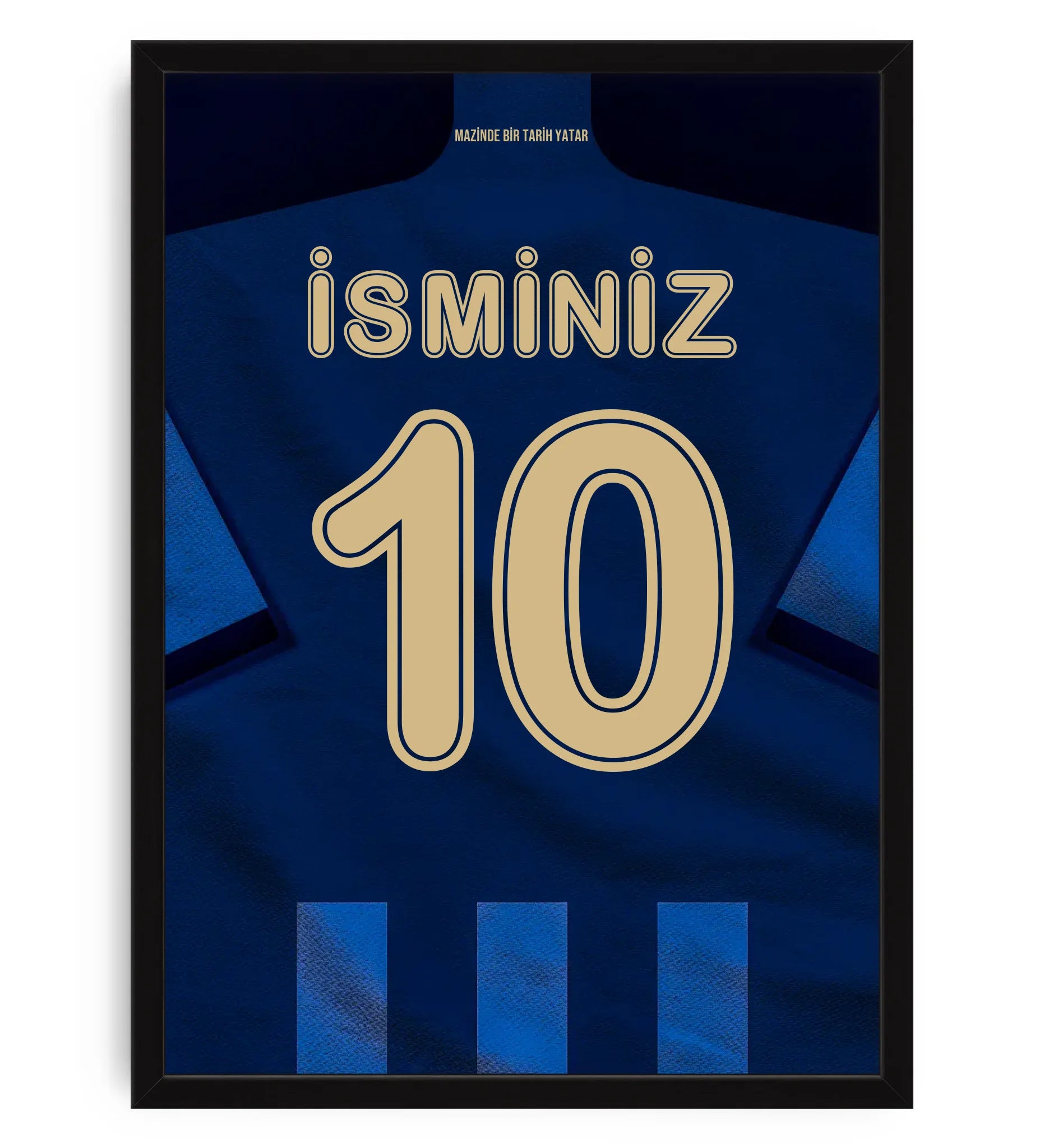 Lacivert Forma Arkası İsimli Numaralı Taraftar Poster Tablo