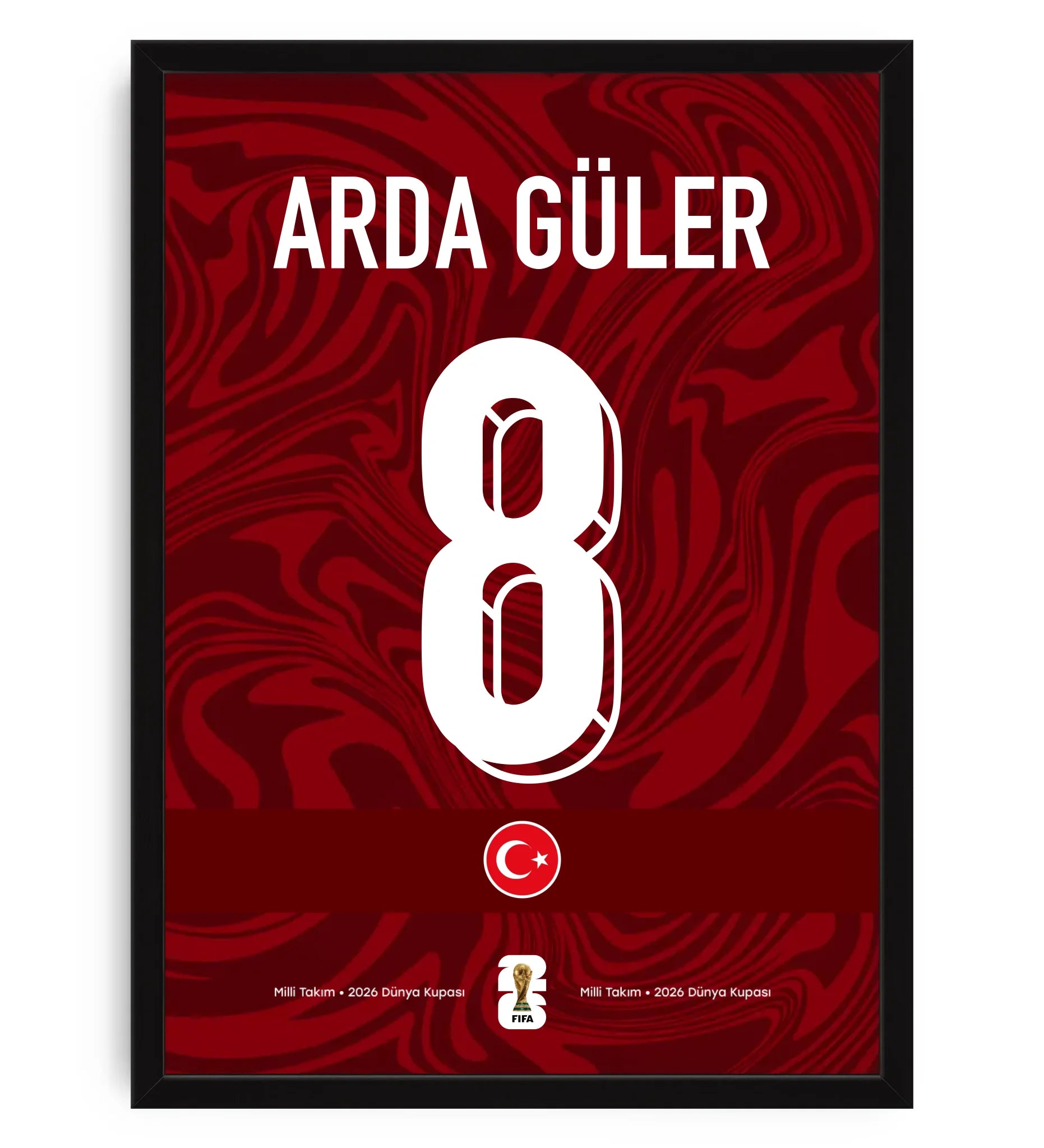 Türkiye Milli Takım Forma Arkası İsimli Numaralı Poster Tablo