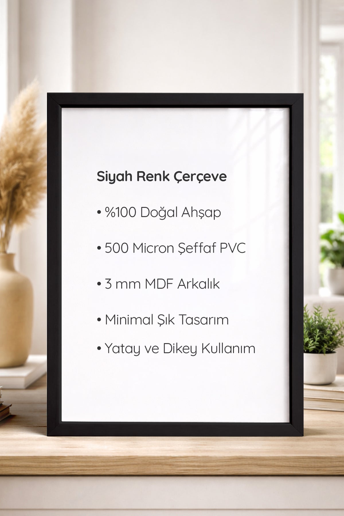 Siyah Ahşap Çerçeve
