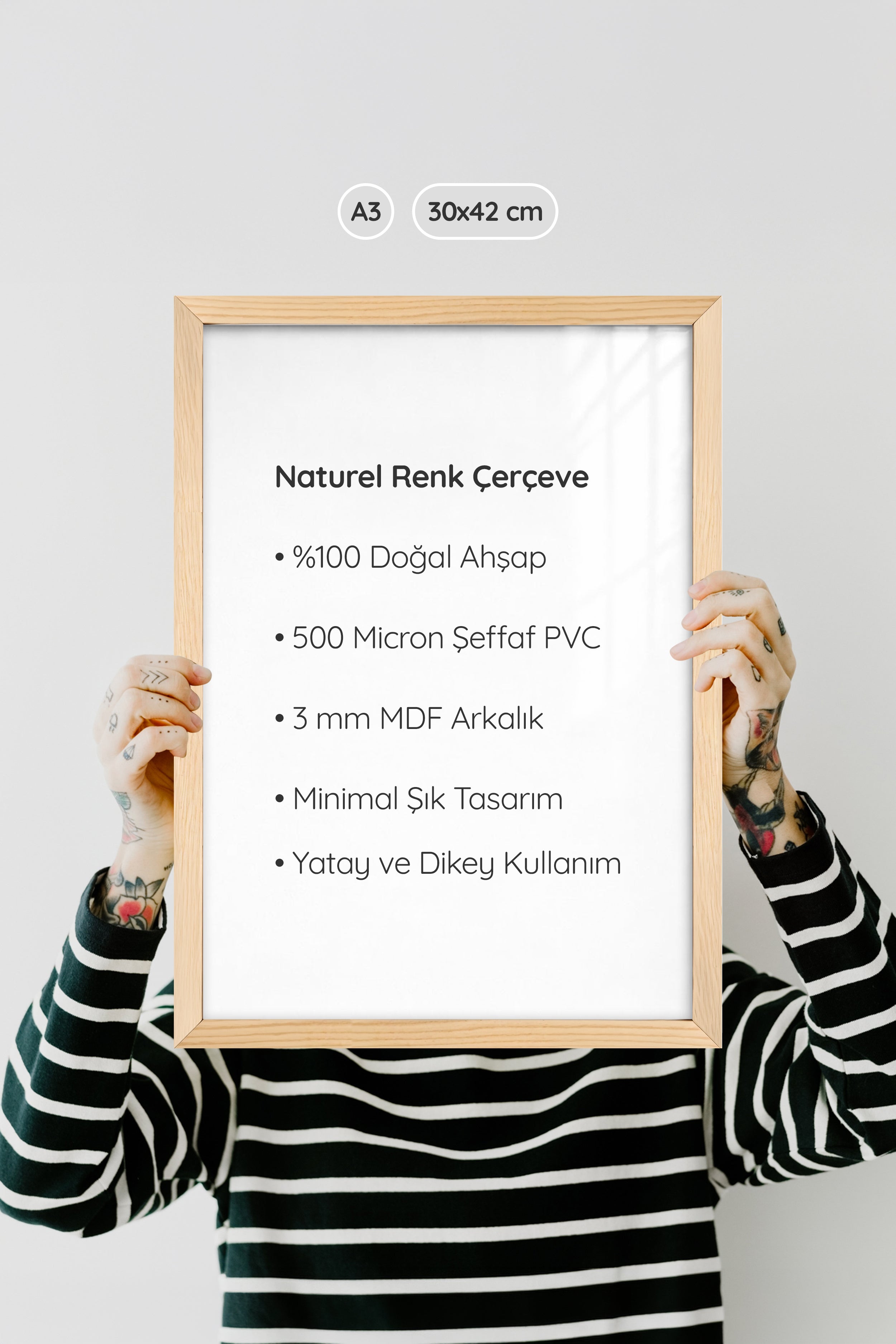 Naturel Ahşap Çerçeve
