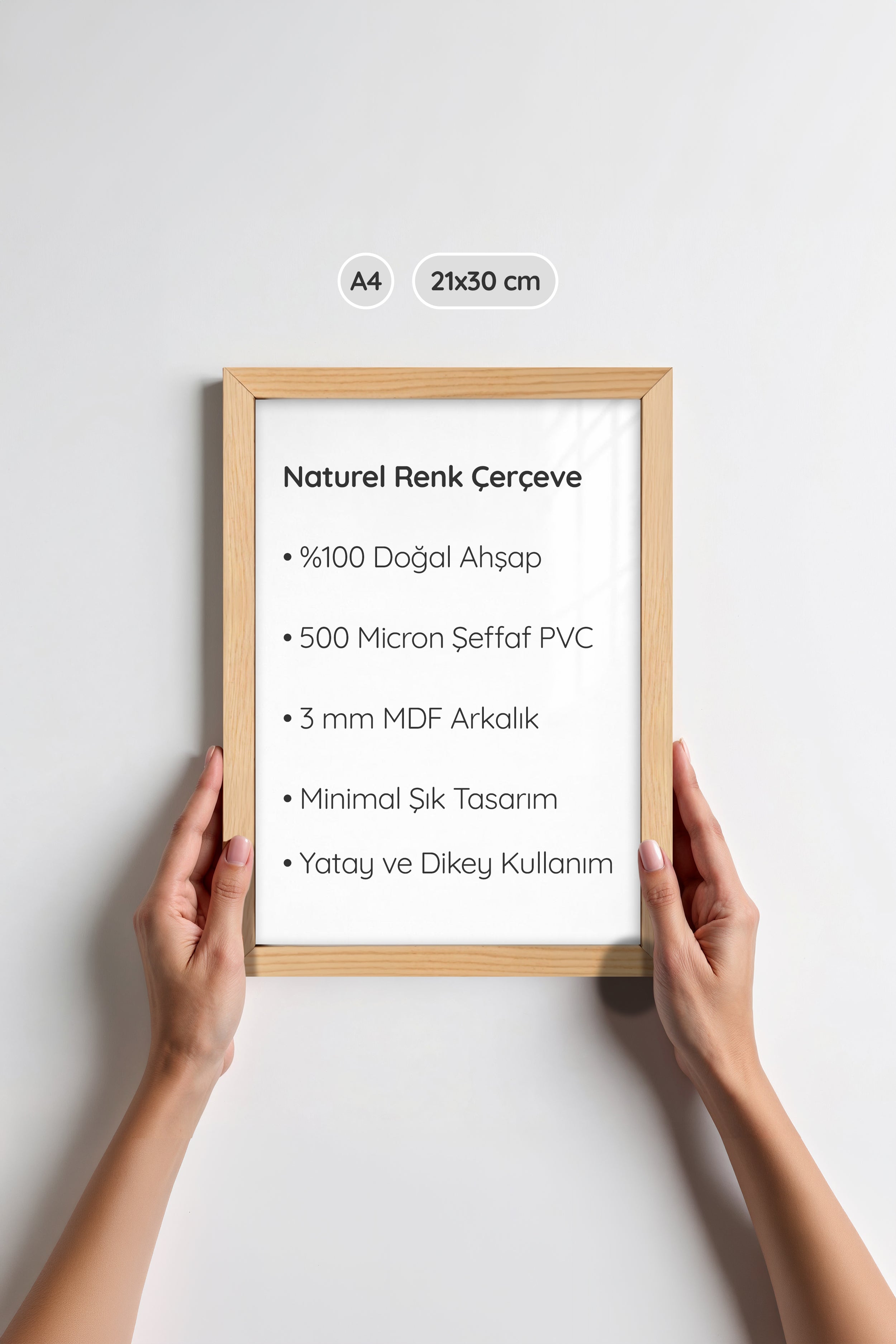 Naturel Ahşap Çerçeve